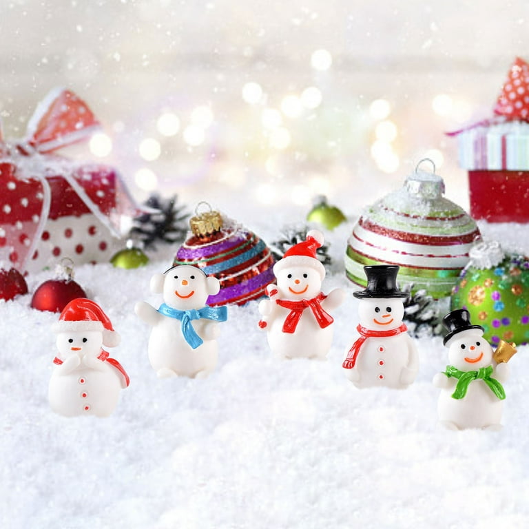NOLITOY 3pcs Snowman with Hat Decoration Xmas Figurines Snowman Adornment  Micro Snowman Christmas Accessories Scene Layout Prop Mini Christmas Statue