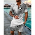thumbnail image 2 of men's short sets outfits 2 piece summer tracksuit short sleeve polo shirt and shorts set casual sport suit, 2 of 4