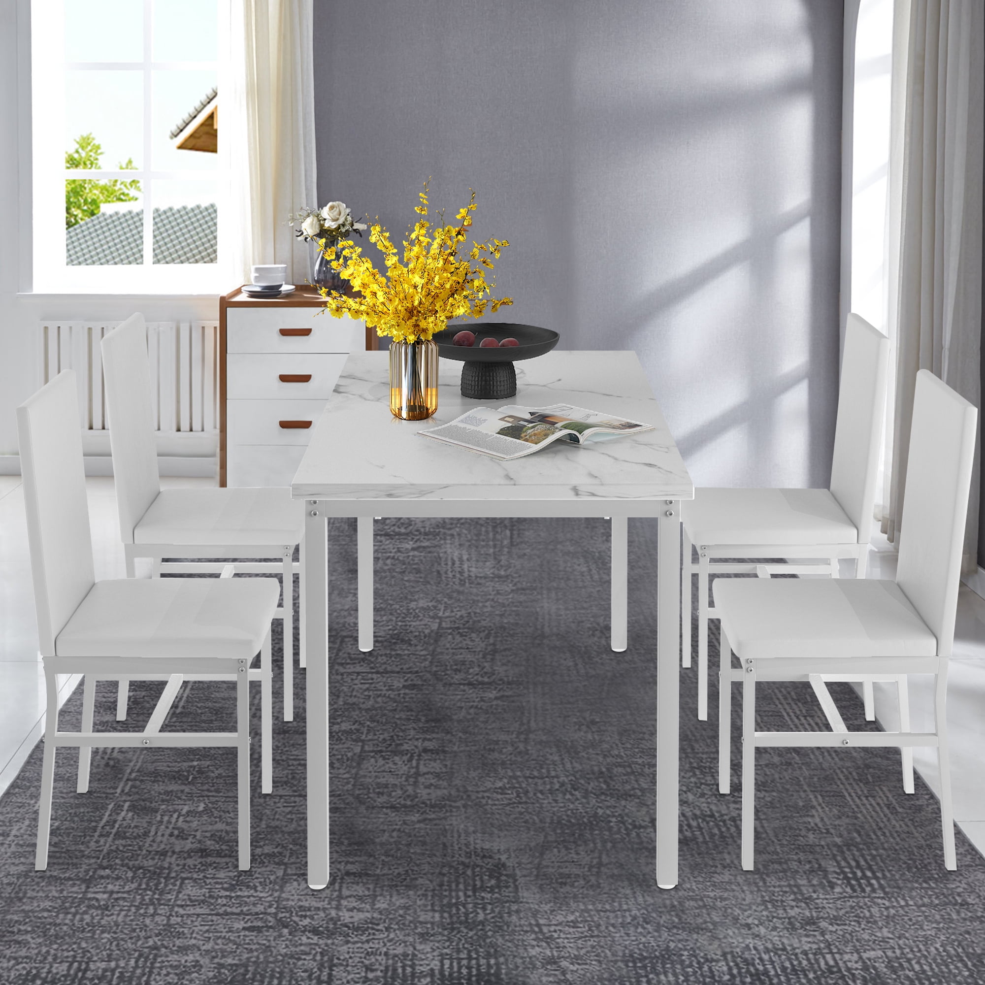 Rectangle Dining Table Set 5 Pieces Dining Set Dine Table and 4