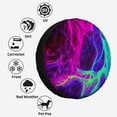 thumbnail image 4 of Multicolor Neon Lines Abstract Polyester Universal Spare Wheel Tire Cover Wheel Covers for Trailer RV SUV Truck Camper, 4 of 5