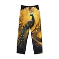 thumbnail image 2 of Vsdgher Elegant Gold Leaf Peacock Print Mens Pajama Pants Sleep & Lounge Pants, PJ Bottoms With elastic waistb and Pockets, 2 of 5