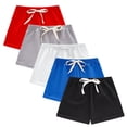 thumbnail image 2 of HVOBTTY Summer Toddler Kids Straight Leg Bike Shorts 5PC Solid Color Cotton Loose Relaxed Daily Casual Breathable Bottoms, 5-Pack, 2 of 4