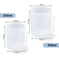 thumbnail image 2 of Cilindro medidor transparente, vaso medidor de plástico graduado con asa para cocina, laboratorio, 2 piezas, 2 of 4