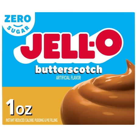 Jell-O Butterscotch Zero Sugar Instant Reduced Calorie Pudding & Pie Filling Mix, 1 oz Box