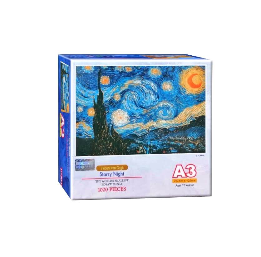 TOMAX 1000 Teile Mini-Puzzle – Motiv „Die Sternennacht“ Von Van Gogh, Kompakt & Tragbares Puzzle
