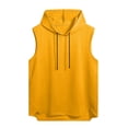 thumbnail image 4 of Men's Workout Hooded Tank Tops Sleeveless Gym Training Hoodies Bodybuilding Muscle Cut Off T Shirt with Drawstring, 4 of 6