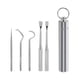 thumbnail image 1 of Inteprter Palillo de dientes de acero inoxidable 304 para senderismo, limpieza de dientes, tenedor de fruta, lavable, multifuncional, hilo Mostrada 5PCS, 1 of 1