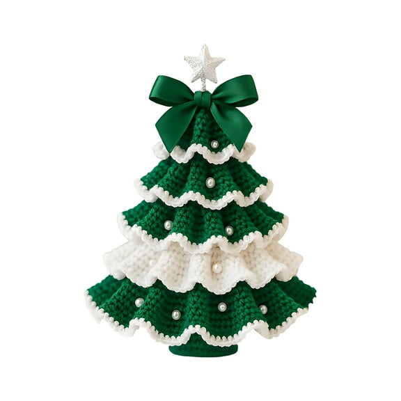 Handmade Crochet Christmas Tree,DIY Christmas Trees Crochet Craft Starter Set for Beginners,Handmade Gifts for Christmas Decorations (Christmas Tree)