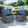 thumbnail image 4 of POCASSY Patio Wicker Chairs Accent Chairs with Cushions - Set of 2, Blue, 4 of 9