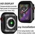 thumbnail image 3 of 2 Pcs Glass+Cover For Apple watch Case 38mm 42mm Accessories Carbon fiber bumper+Screen Protector iWatch series 3 4 5 6 SE 40mm 44mm - Transparent film, 3 of 4