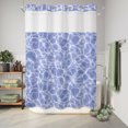 thumbnail image 6 of No Hook Shower Curtain, Purple Ocean Waves Shower Curtains for Bathroom with See Through Top Window, Summer Sea Purple Coastal Waterproof & Washable Bath Curtain Stall 48"x72", 6 of 8