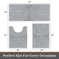 thumbnail image 4 of Vaukki Geometric Bathroom Rug Set of 3 Microfiber Soft Absorbent Non Slip Bath Rugs for Bathroom，(18"x26"+20"x47"+20"x24"，Gray), 4 of 9