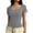 Grey, variant on Plain T Shirts for Women Summer Short Sleeve U Neck Stretch Slim Fitted Tshirts Base Layer Solid Basic Tees