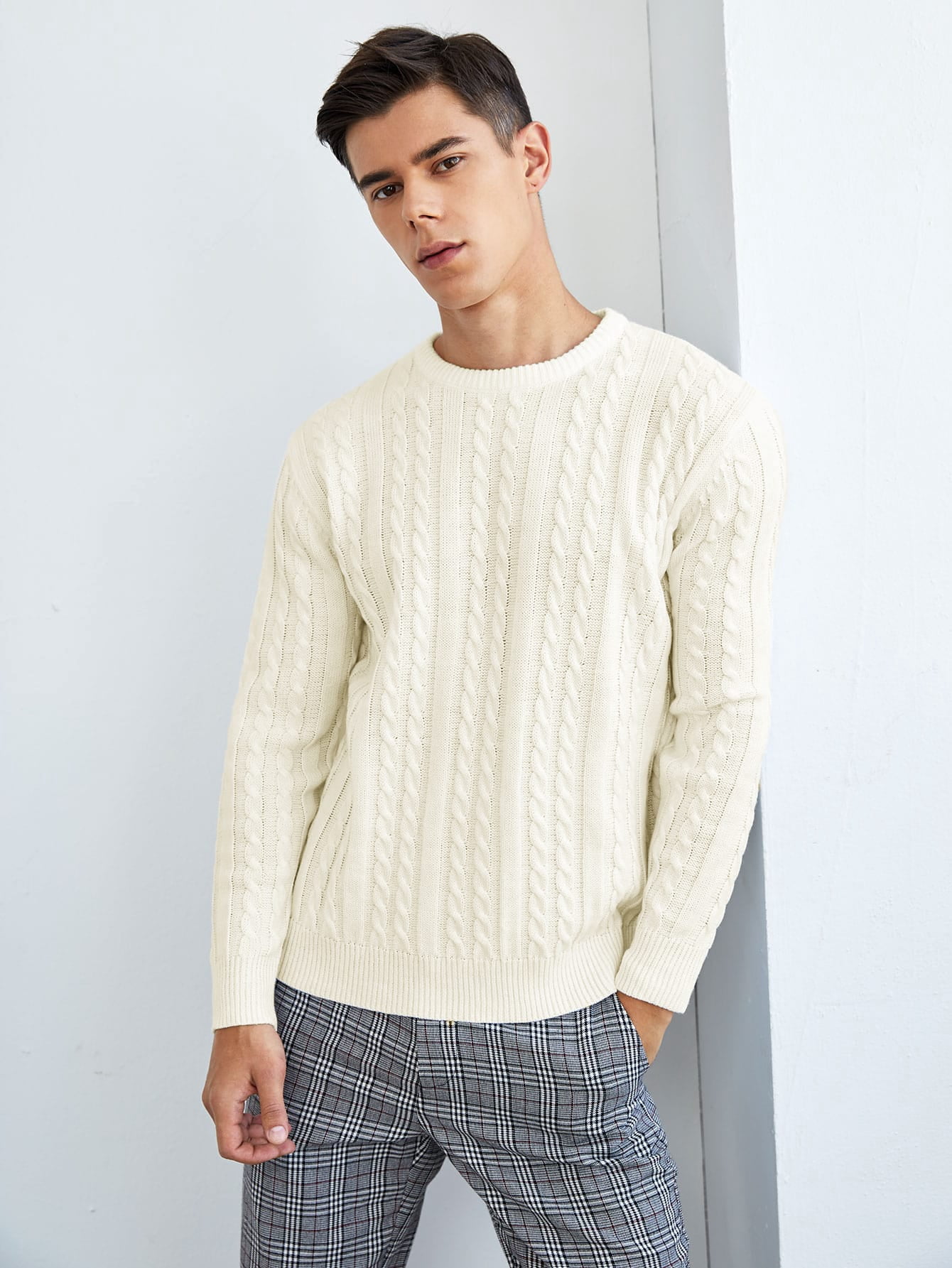 Men Cable Knit Sweater 2022 - Walmart.com