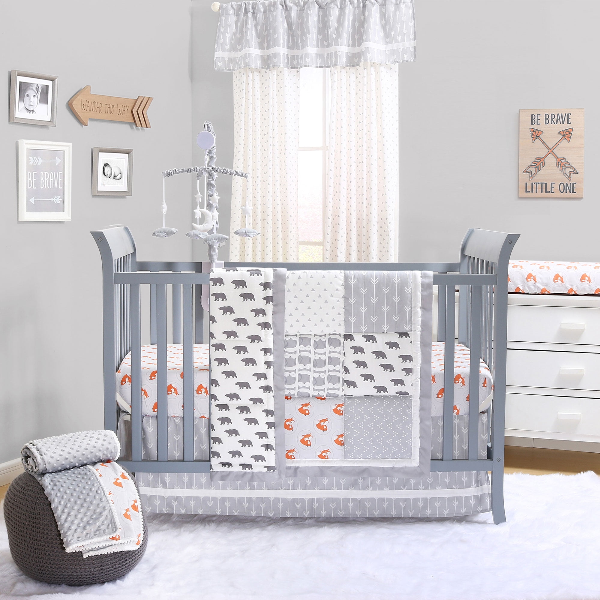 orange crib bedding sets