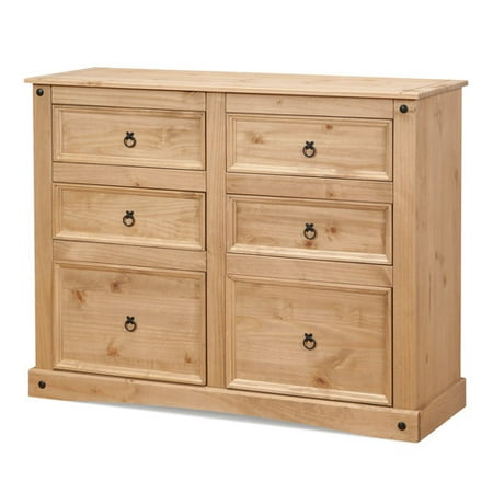 Hometime Aztec Mexican Pine 6 Drawer Double Dresser