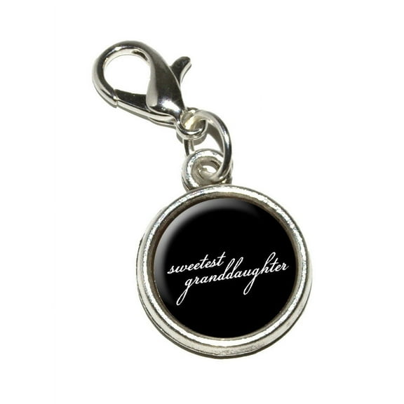 Sweetest Granddaughter on Black Bracelet Charm