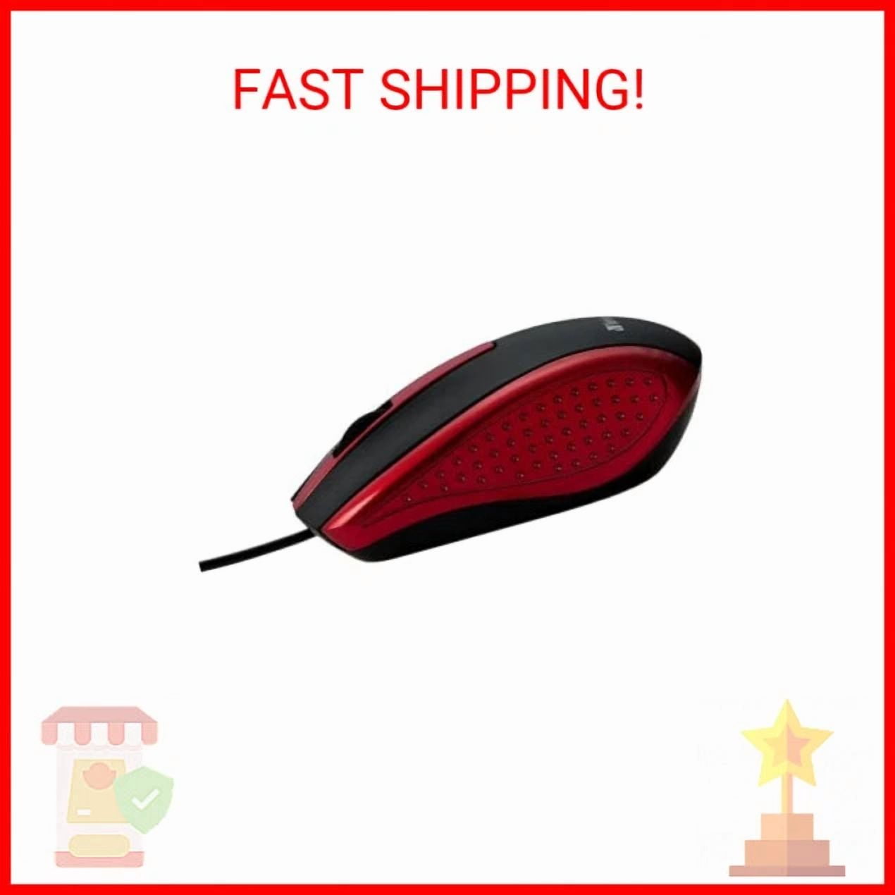CIRCLE- Verbatim Wired Usb Computer Mouse - Corded Usb Mouse For Laptops And Pcs - Right
