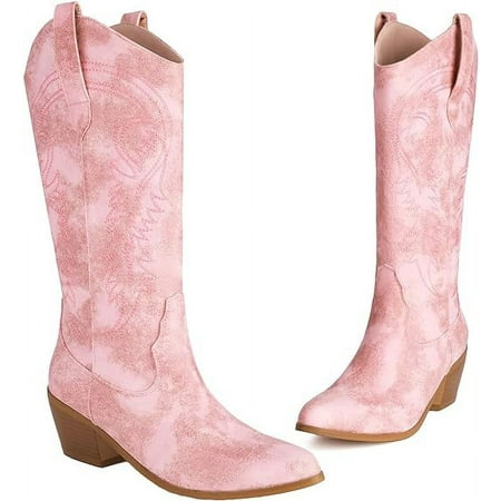

Mid heeled pointed knight boots