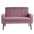 thumbnail image 2 of MOJAY Mid-Century Modern Fabric Upholstered Loveseat, DarkPink, 2 of 8