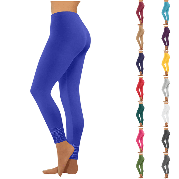 cocolona Leggings for Women, Fashion Solid Color Casual Stretch Running Gym Yoga Pants