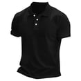 thumbnail image 4 of Mens Polo Shirts Buttons Short Sleeve Basic Business Shirts Breathable Soft Casual Performance Classic Fit Shirts Black M, 4 of 6