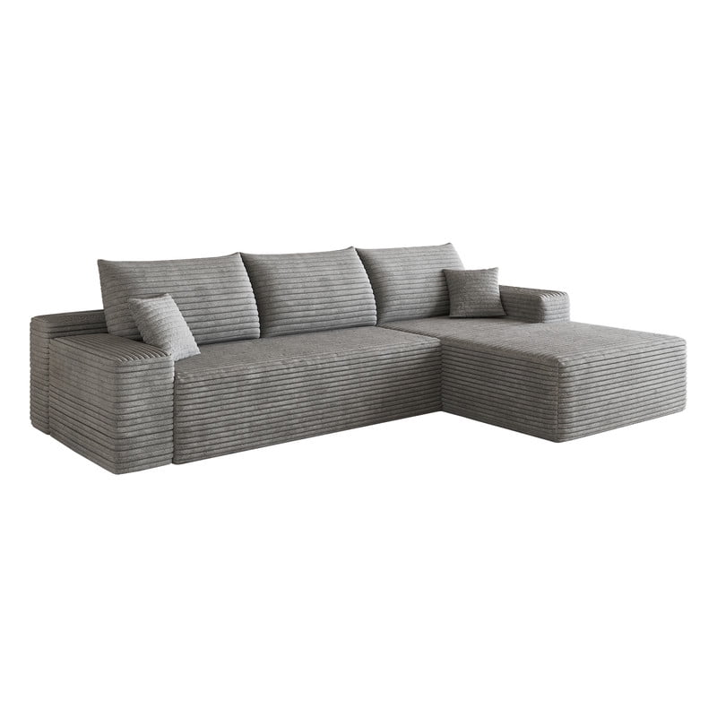 107" Cloud Sectional Sofa with Right Facing Chaise, Modern Modular Deep Seat Couch, Plush Corduroy Upholstered Sofa for Living Room, Bedroom & Apartment, No Assembly Required