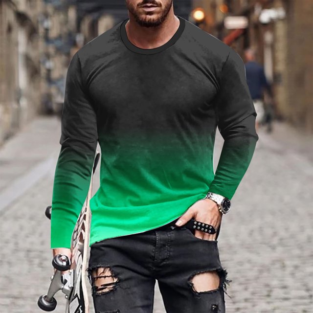 AherBiu Mens Long Sleeve T-Shirts Lightweight Soft Comfy Quick Drying Athletic Workout Running Basic Tees