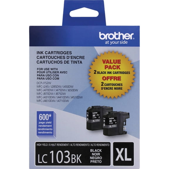 Brother LC2032PKS Innobella High-Yield Ink, Black, 2/PK