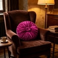 thumbnail image 6 of SLYNSHome Ruched Velvet Round Throw Pillow,Pink Pleated Rosette Center Decorative Cushion, Solid Color Accent Pillow for Sofa Bed Living Room Home Decor, 6 of 6