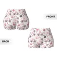 thumbnail image 3 of Sigee Rabbit And Carrot Print Women's High Waist Workout Shorts - Squat Proof, Tummy Control, Yoga and Gym Activewear-, 3 of 9
