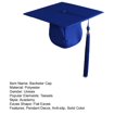 thumbnail image 3 of CSChome Bachelor Cap Unisex Graduation Hat - Tassel Pendant Solid Color Classic Flat Top, 3 of 7