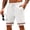 White, variant on Bermuda Shorts for Men Summer Casual Waffle Knit Elastic Waist Straight Leg Slim Fit Beach Shorts with Pockets
