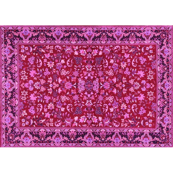 Ahgly Company Indoor Rectangle Persian Pink Traditional Area Rugs, 7' x 10'