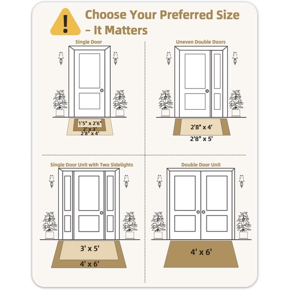 High Stretch Elastic Silk Doormat, Front Door Mat Outside Entrance, Outdoor Door Mat for , Quick-Dry & Heavy-Duty, Non-Slip Rubber Large Doormat, 32"x48" Dark Brown