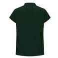 thumbnail image 4 of Fashion $15 & under Olyvenn Women's Short Cape Sleeve Mock Neck Dressy Blouse Shirts Business Elegant Trendy Plain Solid Soft Cmofy Work Tops Green 6, 4 of 5