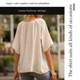 thumbnail image 3 of Camiseta Mujer Manga Corta Botón Camiseta Mujer Verano Top Blusa, M, Albaricoque Advancent AP001222-14, 3 of 7