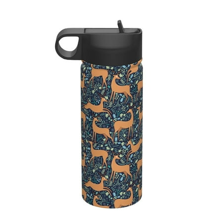 

Tideii Reindeer for 18OZ Insulated Space Bottle Stainless Steel Water Cup with Straw Suitable for Outdoor Sports Unisex