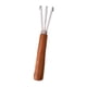 thumbnail image 5 of Rastrillo de mano para jardín, miniherramienta portátil de 3 puntas con mango de madera pequeño, cultivador manual para Marrón oscuro, 5 of 8