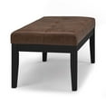 thumbnail image 4 of Lacey 41 inch Wide Contemporary Rectangle Tufted Ottoman Bench in Distressed Chestnut Brown Vegan Leather, 4 of 7