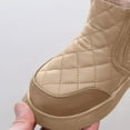 thumbnail image 3 of Eltusu Girls Snow Booties, Windproof Comfy No Slip Thermal Winter Boots Shoes Khaki Size 2(Big Kids), 3 of 4