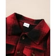 thumbnail image 6 of WESIDOM Toddler Boy Clothes Long Sleeve Collar Plaid Shirts Jacket Ribbed Jeans Pants Sets 1-6T Boys Fall Outfits, 6 of 7