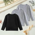 thumbnail image 2 of Hessimy Toddler Boys Girls/Toddler Boys Girls/Toddler 3 Pack Athletic Performance Long Sleeve Undershirt Tops/Base Layer Cotton Stretch Shirts (Black,3-4 Years), 2 of 9