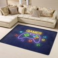 thumbnail image 1 of DouZhe Tapis de Zone de Jeu Néon Motif Zone de Jeux Tapis de Sol Antidérapant Lavable en Machine, Style Tapis Paillasson, 63x48 Pouces, 1 of 6