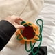 thumbnail image 4 of 7807 Bolso Cruzado Un Hombro para Mujer Lana Naranja Feo Tejido A Mano Con Nicho (naranja) Naranja, 4 of 9