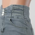 thumbnail image 6 of Sngxgn Women's Ripped High Waisted Denim Shorts Stretchy Hem Jean Shorts(Blue,XL), 6 of 7