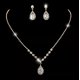 thumbnail image 1 of (Qr) Juego de pendientes y collar de cristal para novia, gargantilla de plata para novia, collares con colgante para mujeres y niñas, 1 of 5
