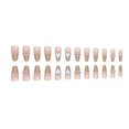 thumbnail image 2 of Fofosbeauty 24pcs Press on False Nails Tips, Short Coffin Fake Nails, Short coffin Ice warm brown Diamond Heart, 2 of 7