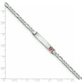 thumbnail image 3 of 14K White Gold Medical Red Enamel Figaro Link ID Bracelet, 3 of 3