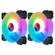 thumbnail image 1 of 2pcs 14cm RGB Computadora Fans de enfriamiento de Mute Desktop Caja de la computadora Refrigeradores, 1 of 5